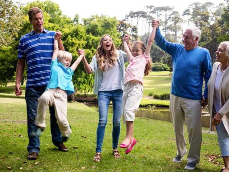 family playing