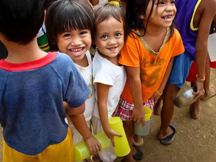 group of kids smiling