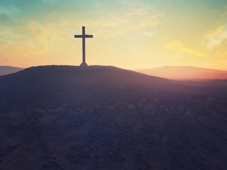 cross on a hill