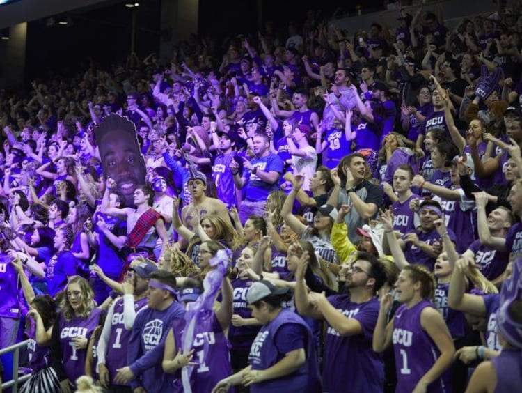 GCU student section during a basketball game