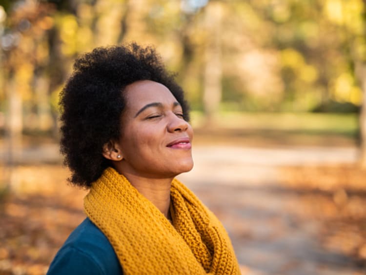 Woman experiencing the comfort of silence with God