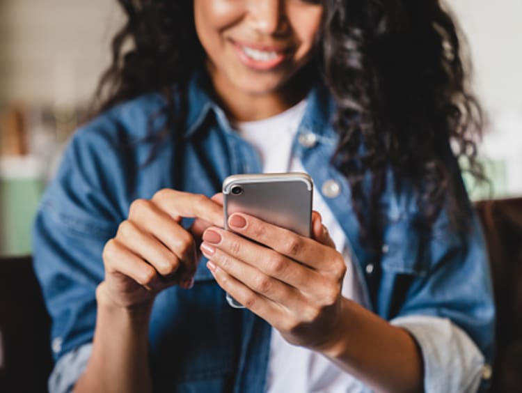 girl receiving text message as communication