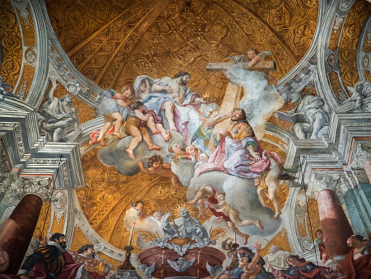 A church fresco showing Christian Culture