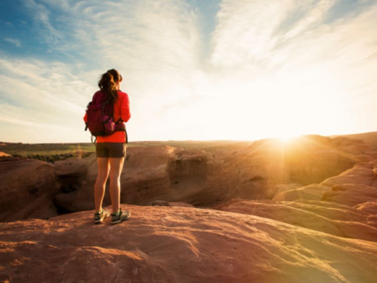 Girl hiking and learning about spiritual growth