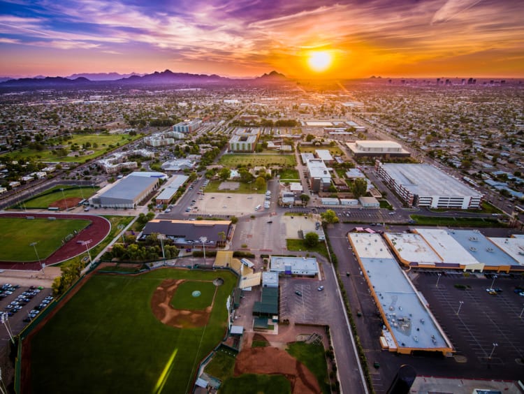 Shot of Phoenix, home to GCU