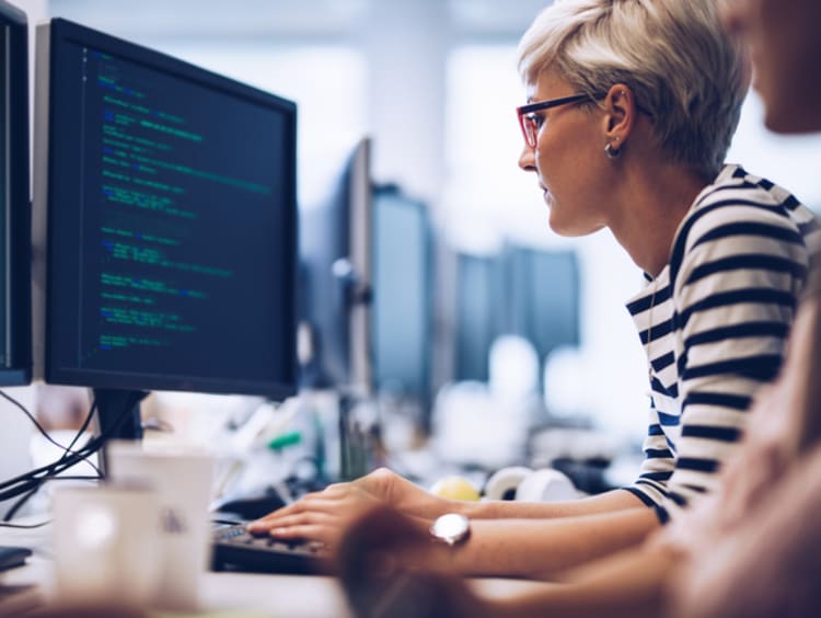 person working on a computer