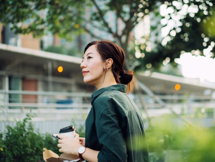 Businesswoman at sustainable business