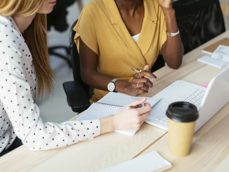 Woman working with a mentor