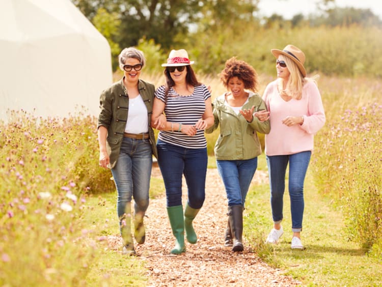 Women taking a walk together on national women's day