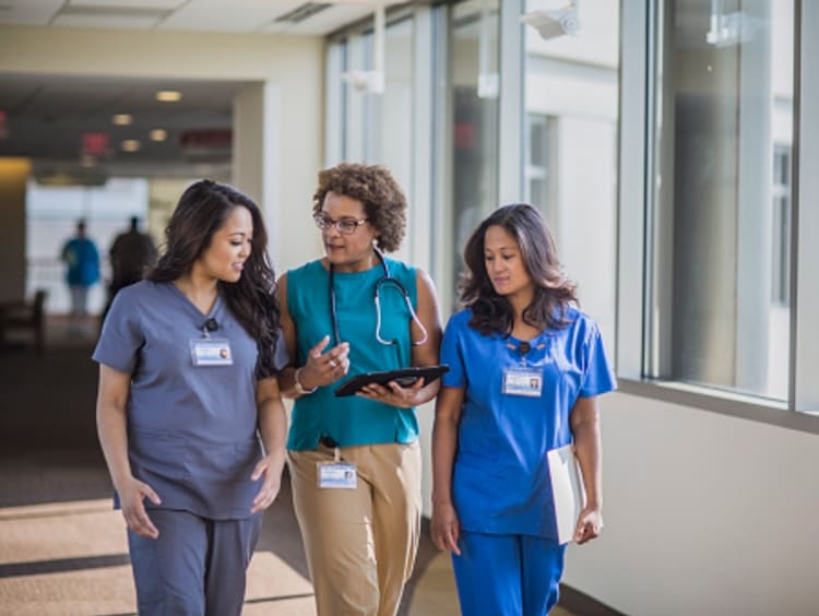 Group of healthcare professionals in hospital