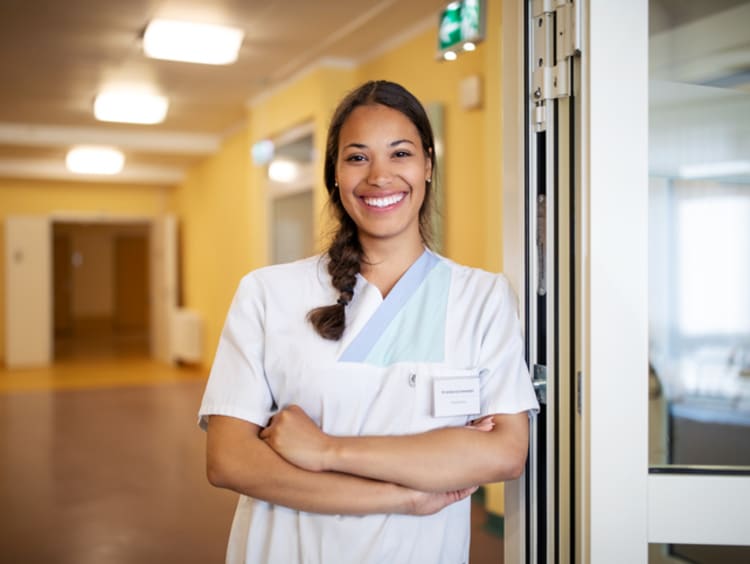 female nurse working at hospital