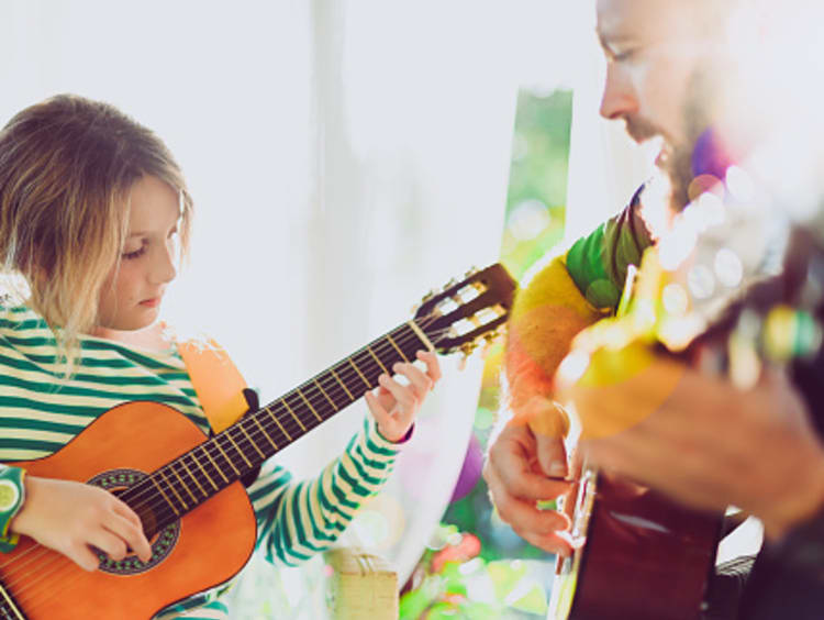 Music therapist teaching student