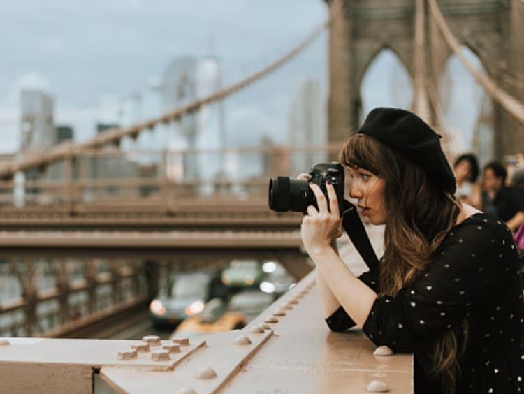 Designer taking photos in New York