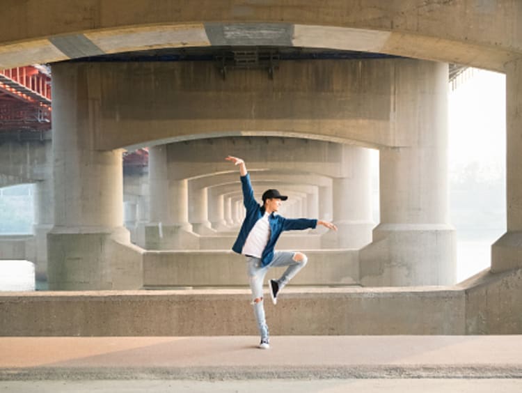 Professional dancer performing dance