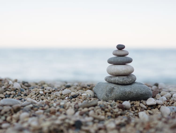 A group of rocks stacked high