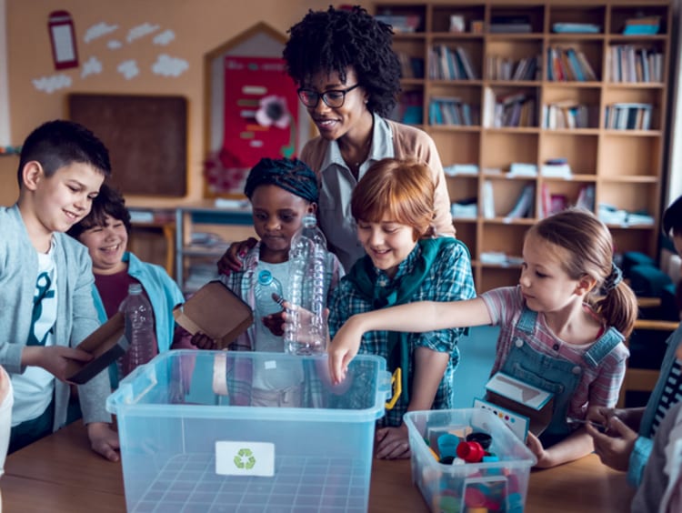 early childhood educator teaching students