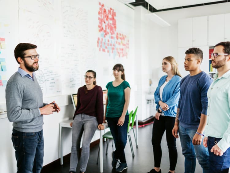 A group of teaching degree students learning about their degree