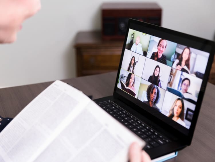 teacher utilizing technology for virtual instruction