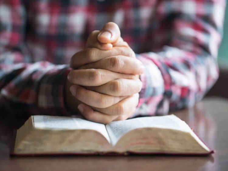 Man in plaid shirt meditates over a more excellent way passage in bible