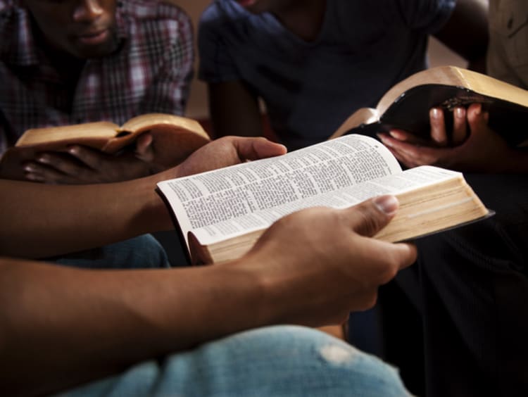 People studying the Bible together