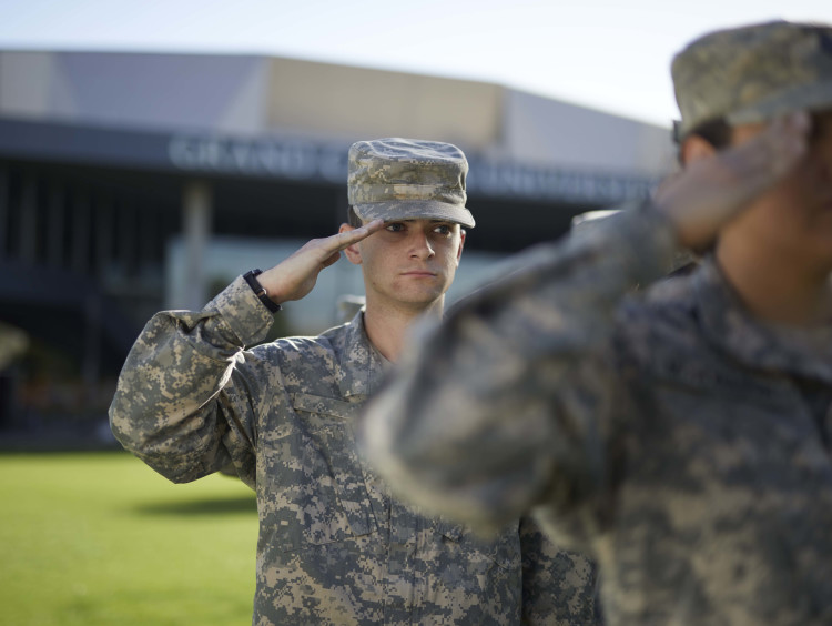 Soldier saluting