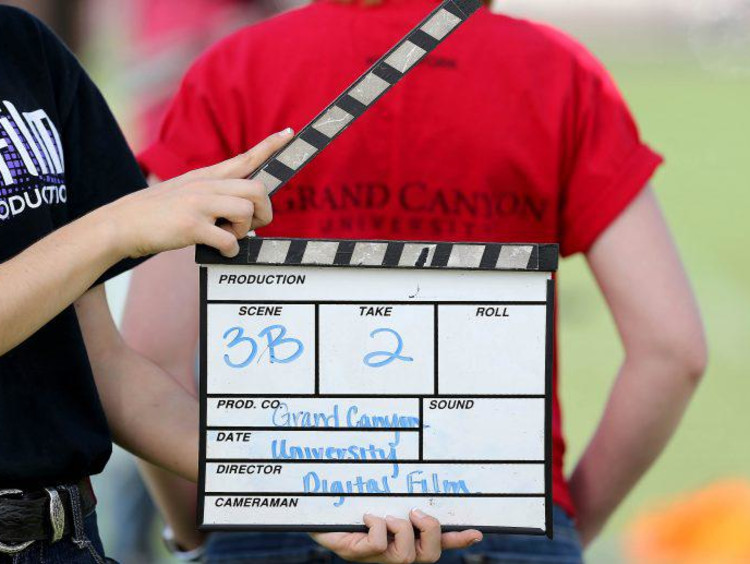 Clapperboard on set