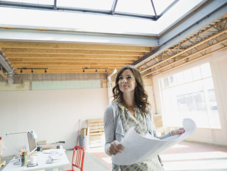 Woman working in her office