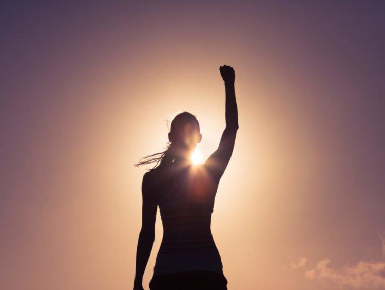 Person with fist in the air