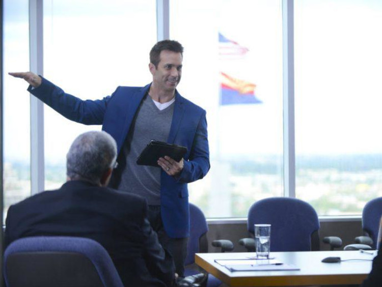 a MSL graduate giving a presentation