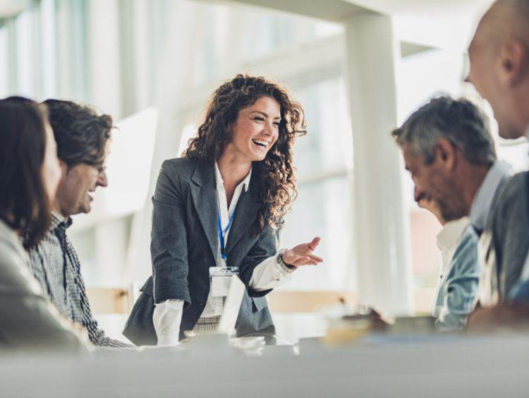 Woman leading a meeting