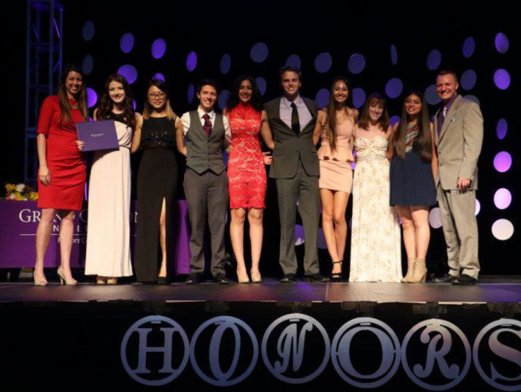 GCU Honors students on stage