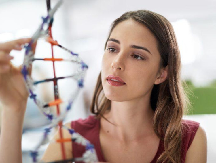 Girl working on stem project