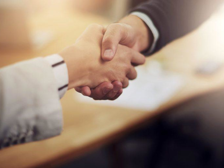 handshake during an interview