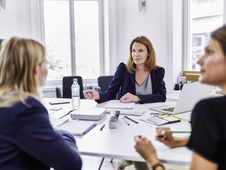 business people talking