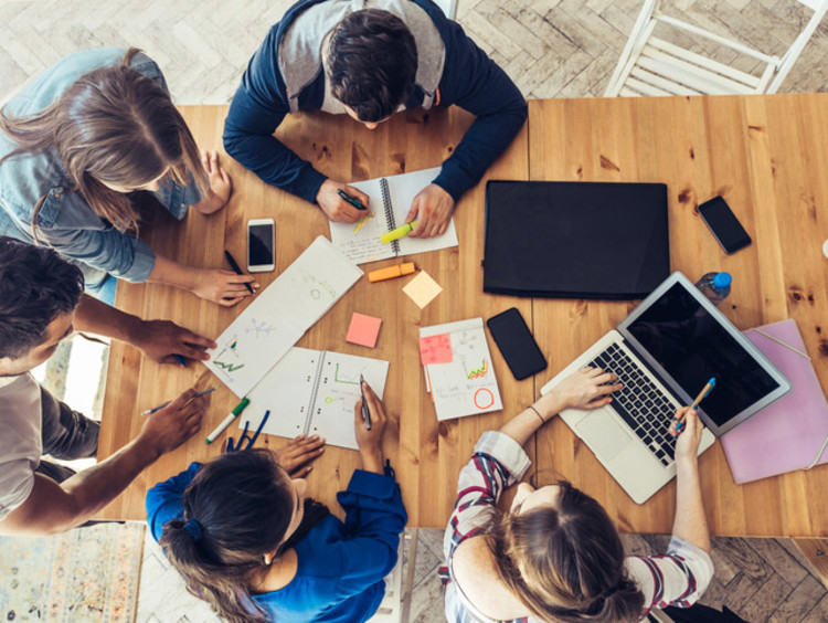 group of people working on a project