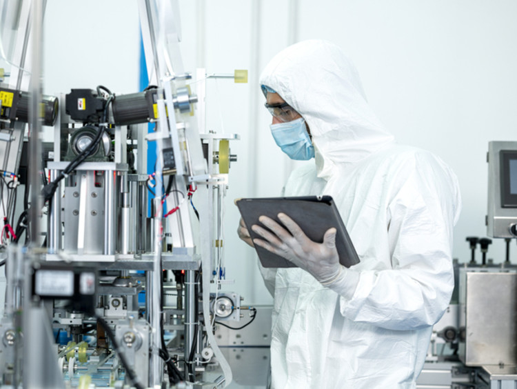 medical coder working in a laboratory
