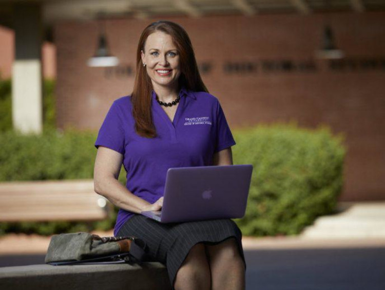 doctoral student on campus