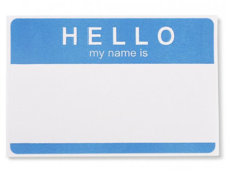 blank nametag
