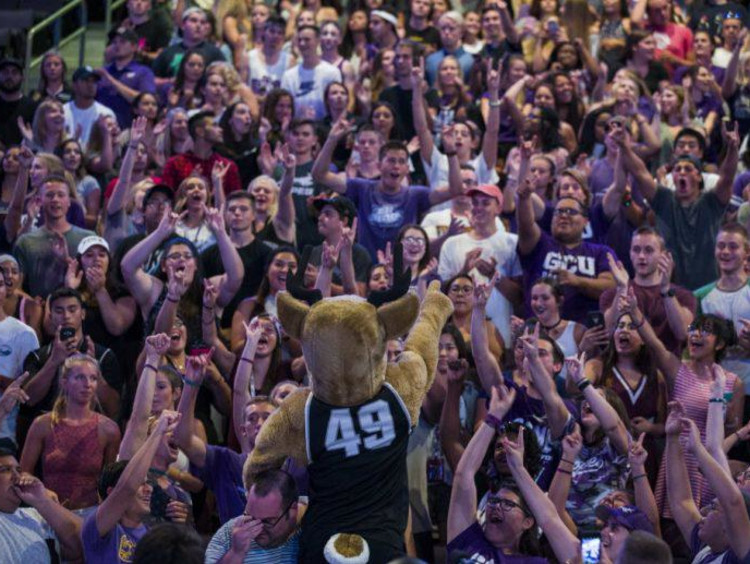 Thunder in the student section at a basketball game