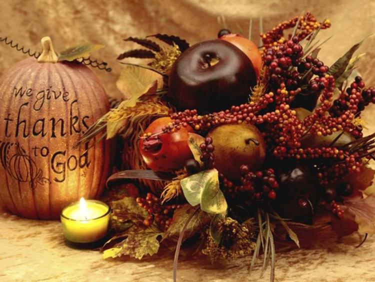 A fall-colored cornucopia