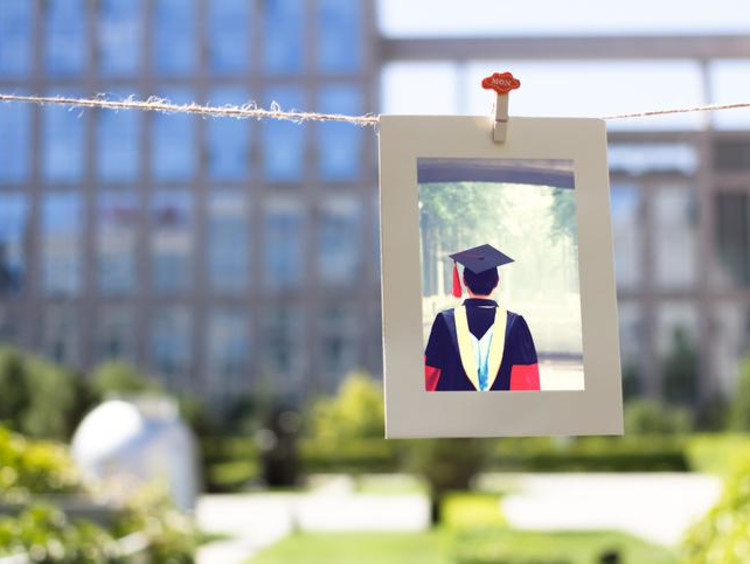 Graduate in aisle