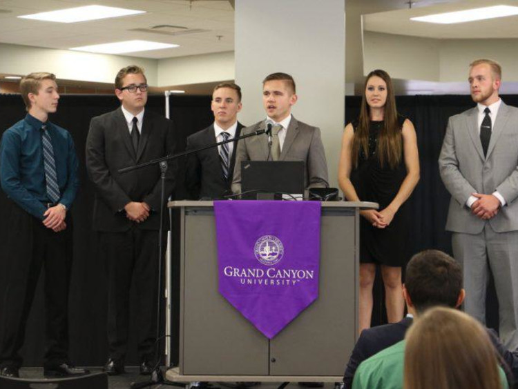 Honors students presenting at the spring symposium
