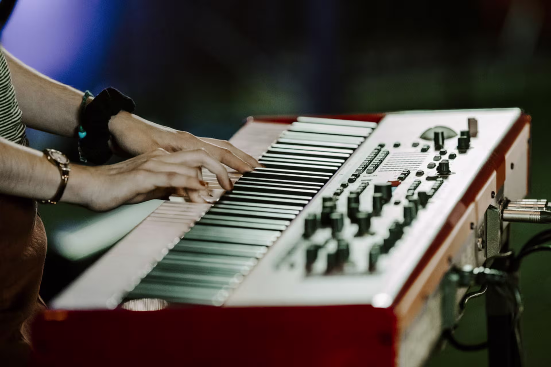 Female pianist performing
