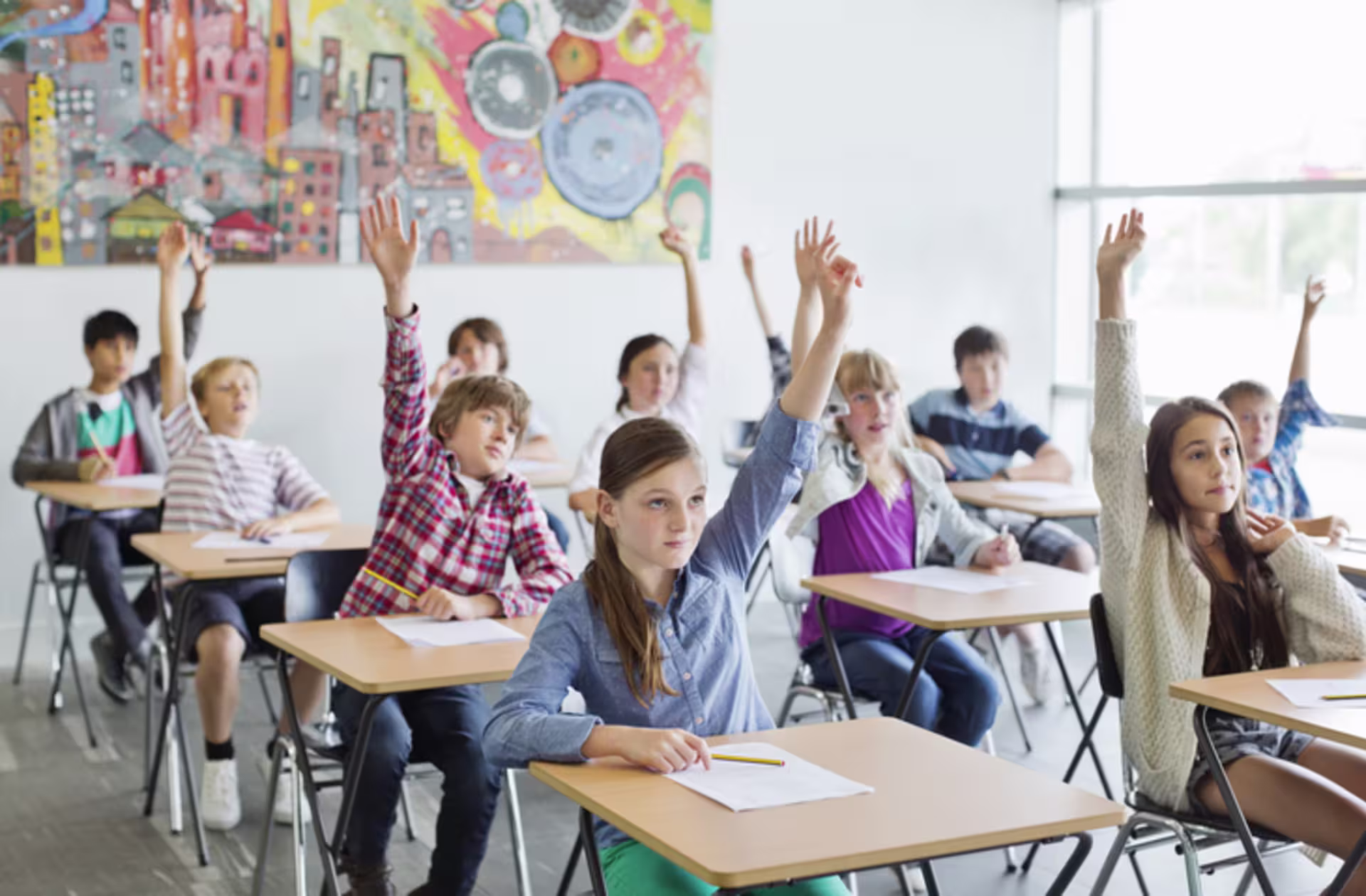 young students learning about restorative justice in a classroom