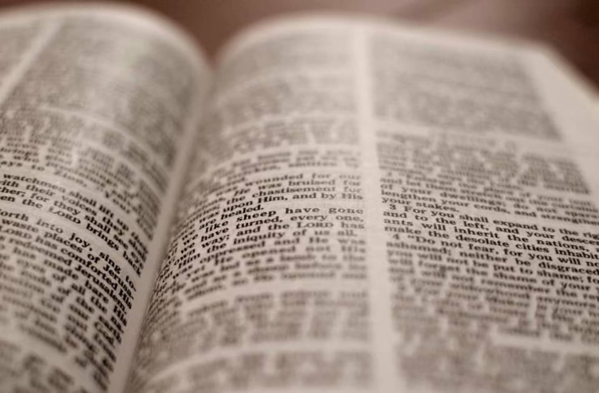 bible open to two pages