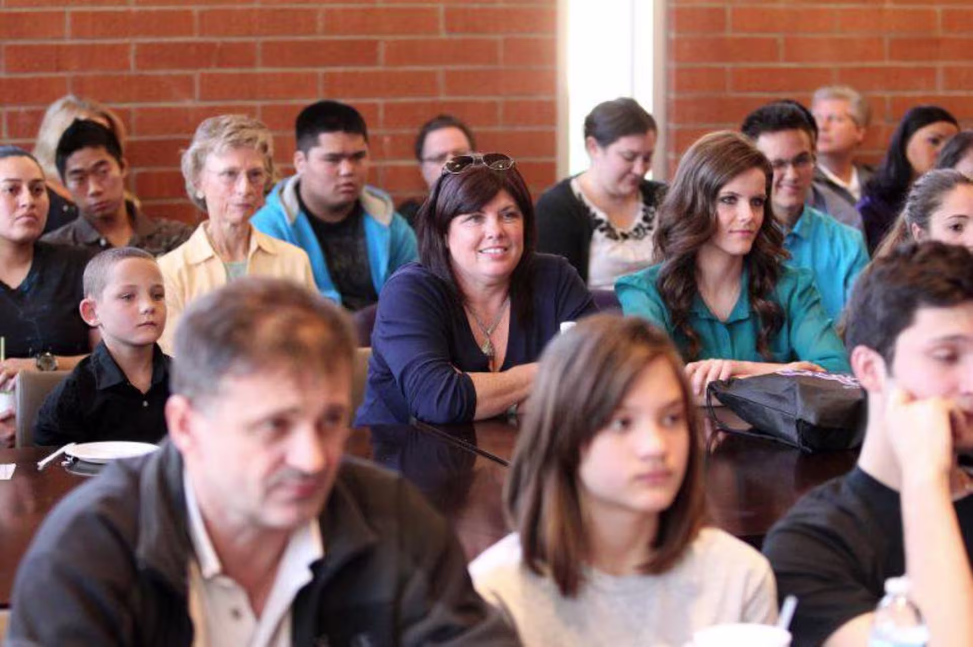 A classroom full of college students