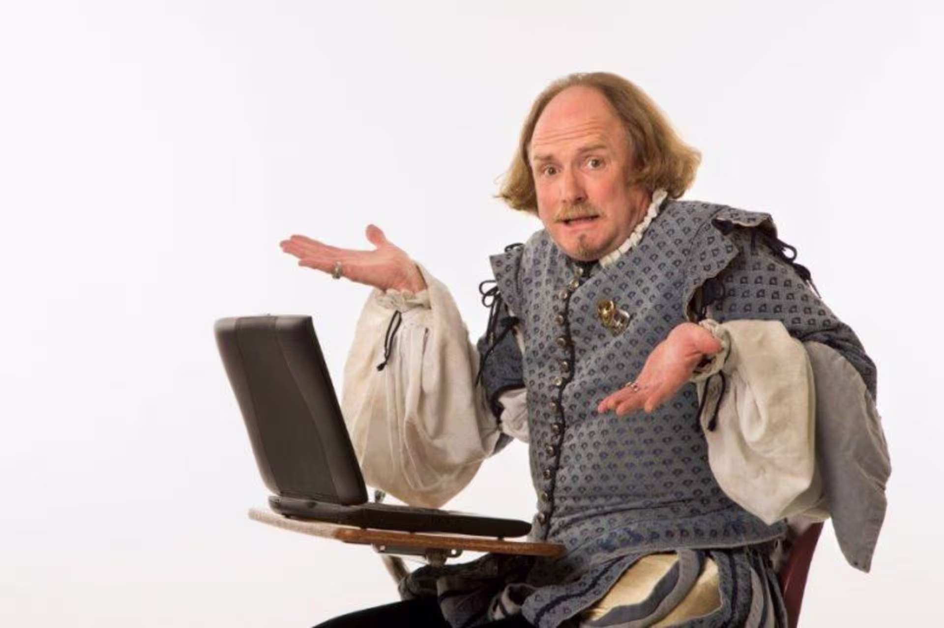 Confused Shakespeare at computer meme