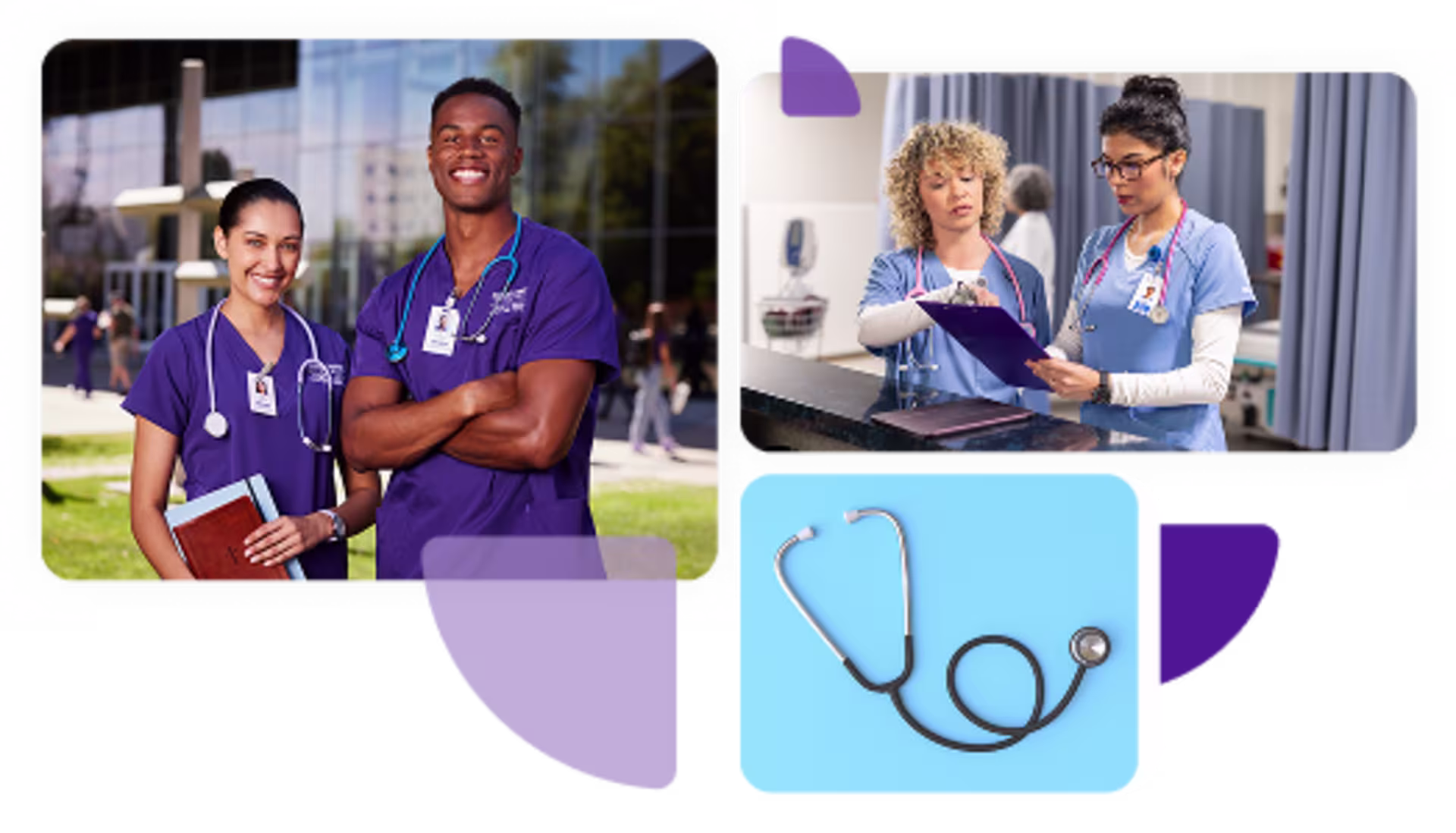 a collage of photos and geometric shapes