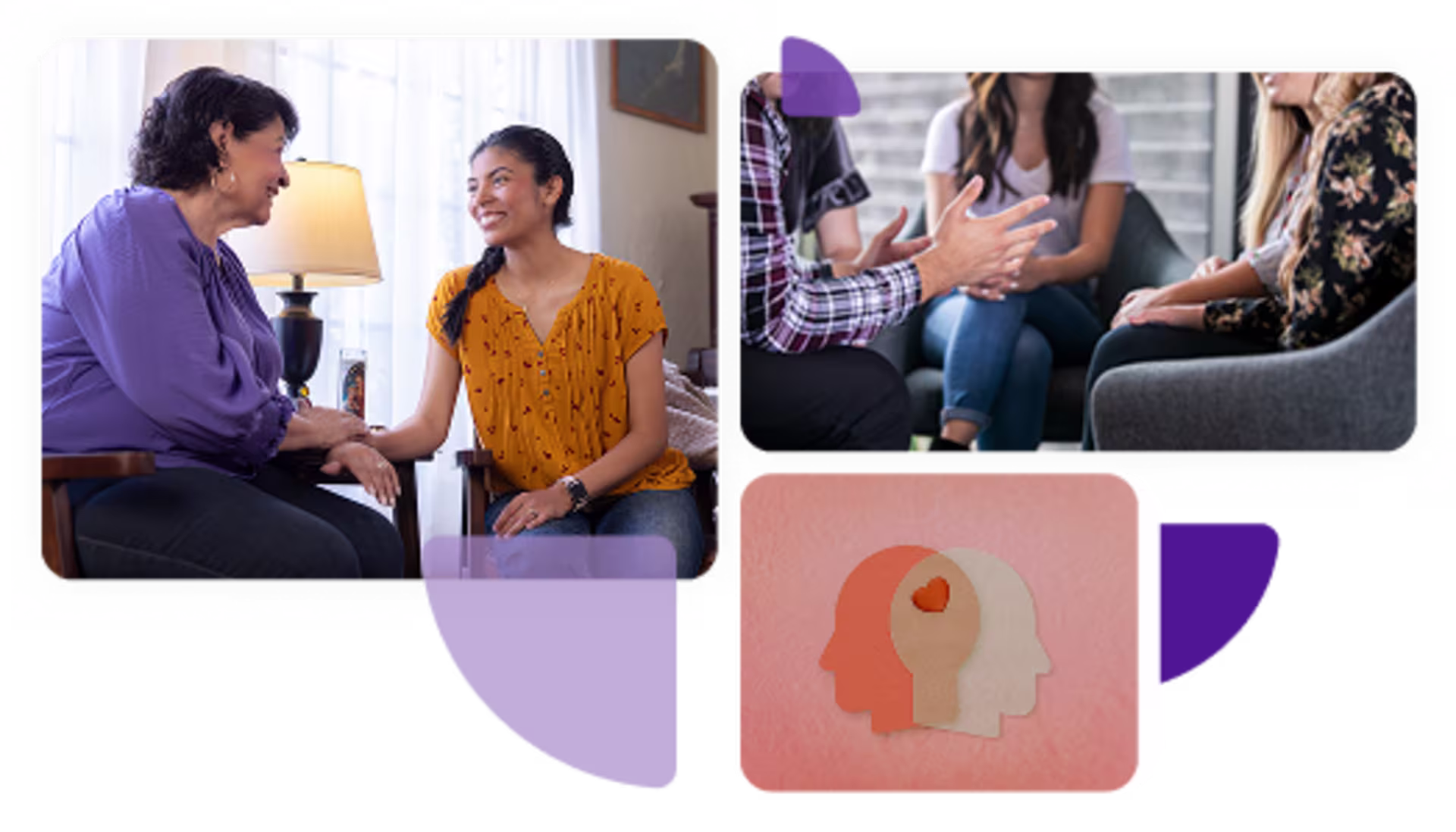 a collage of photos and geometric shapes