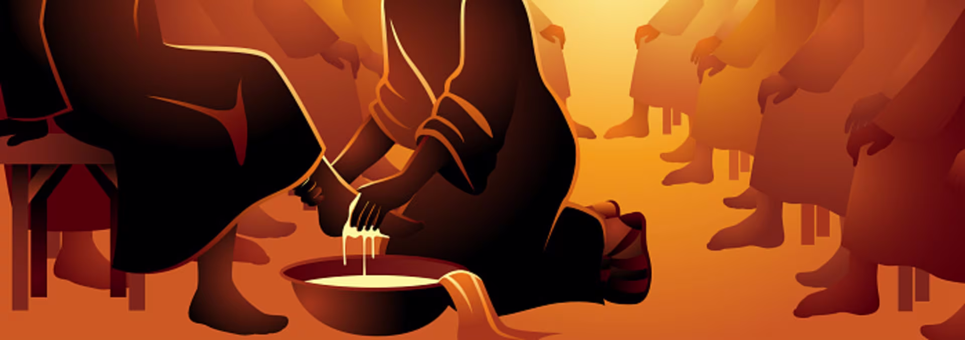 Jesus demonstrates freedom and servitude by washing his disciples' feet